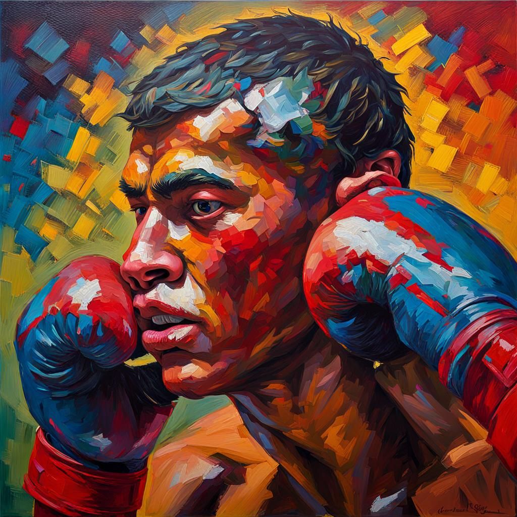 The Gentleman Boxer's Triumph, Post-Impressionism style