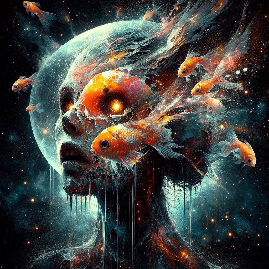 Fish double exposure portrait