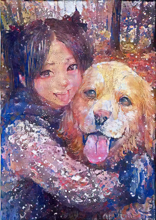A girl and her dog 