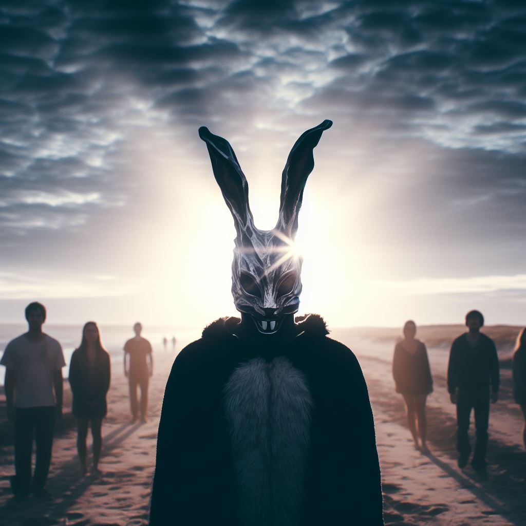 -Why are you wearing that stupid bunny suit? 
  -Why are you wearing that stupid man suit?