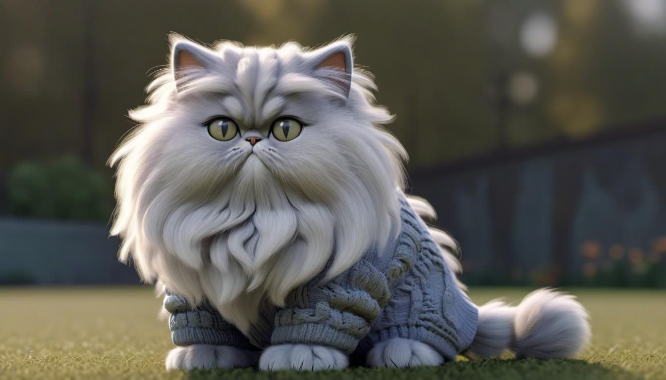 I am in a SWEATER... A long haired cat in a sweater.