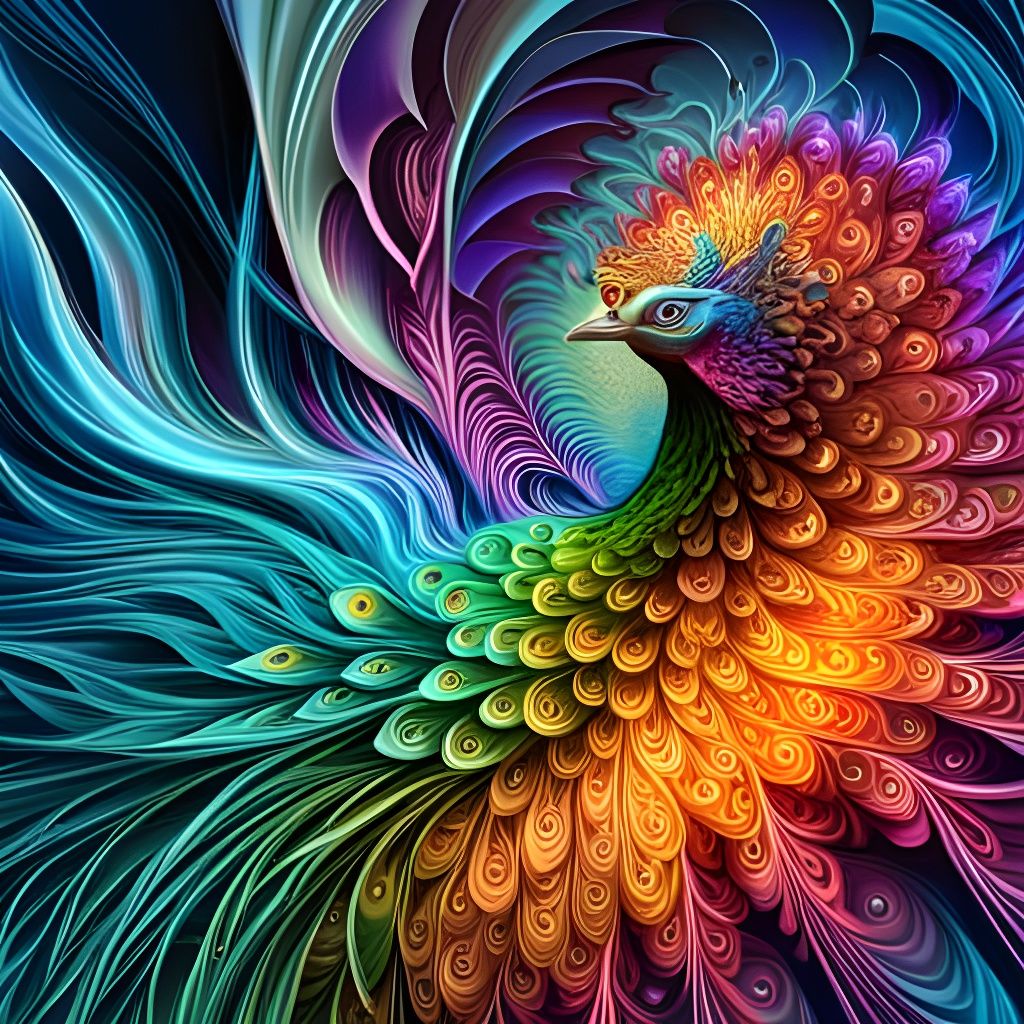 Rainbow Peacock With Vibrant Plummage  by @Morgan Brown