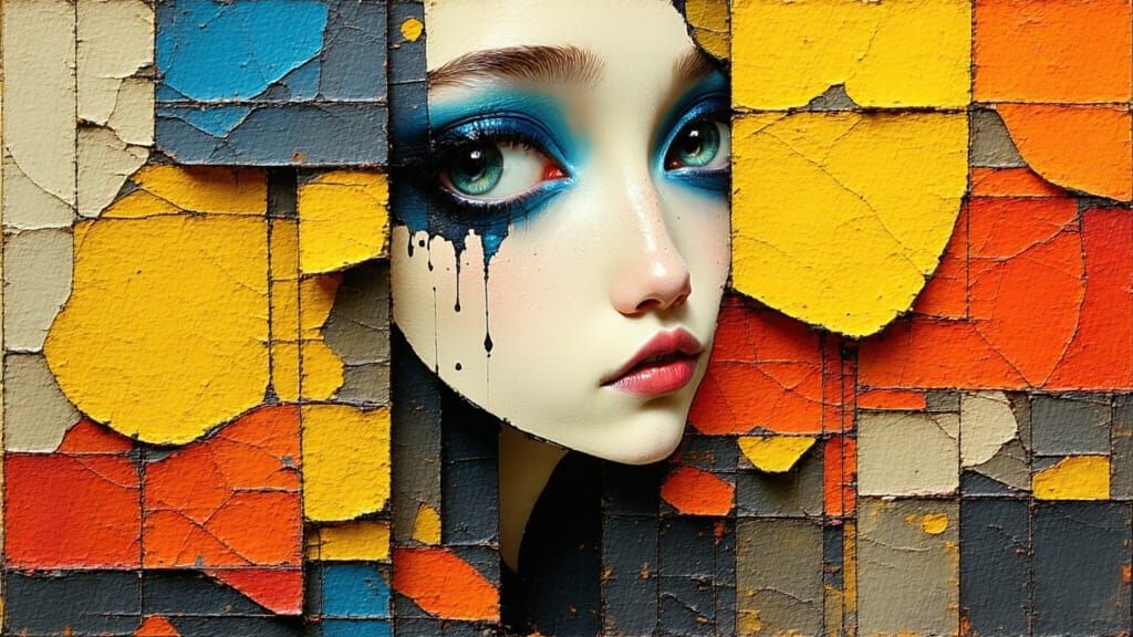 Ethereal Otherworldly Goddess in Vibrant Neo-Impressionist S...