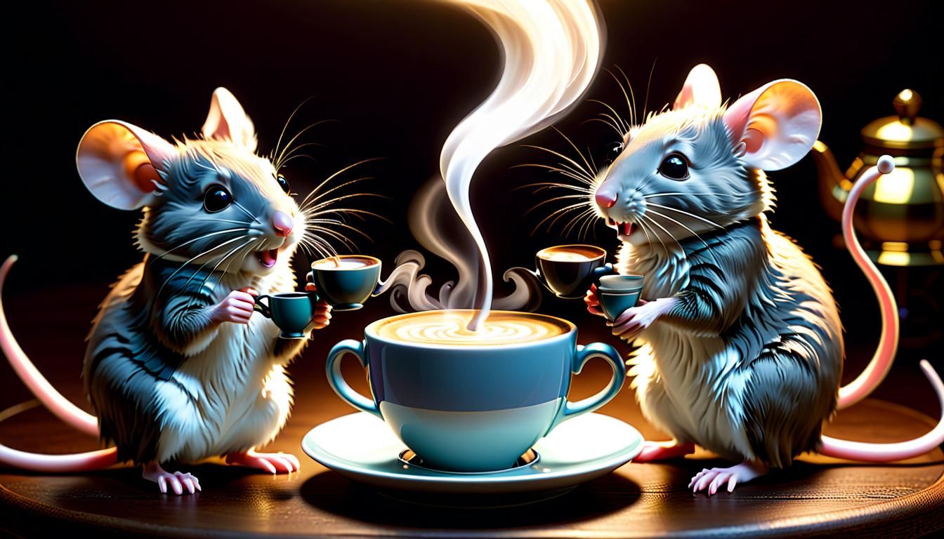Mice Having Coffee AI Generated Artwork NightCafe Creator