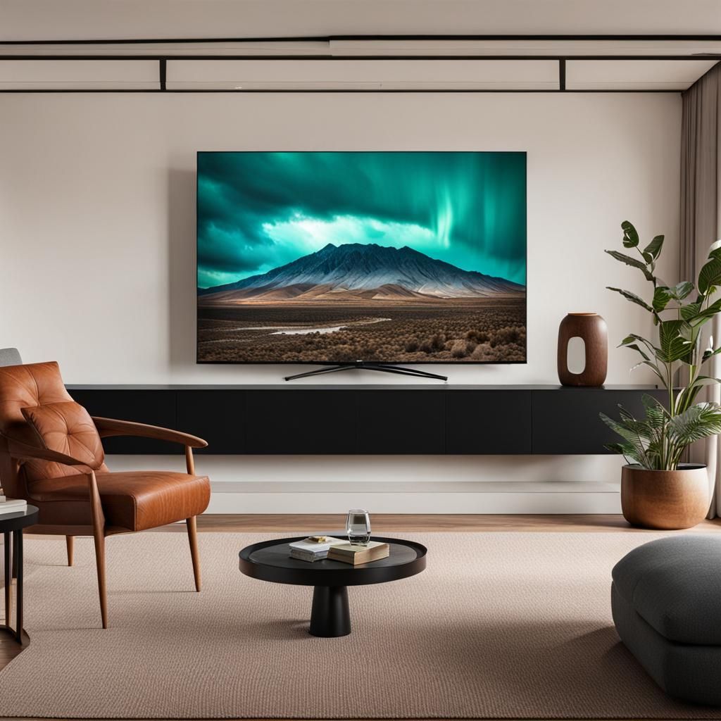 A TV in a living room