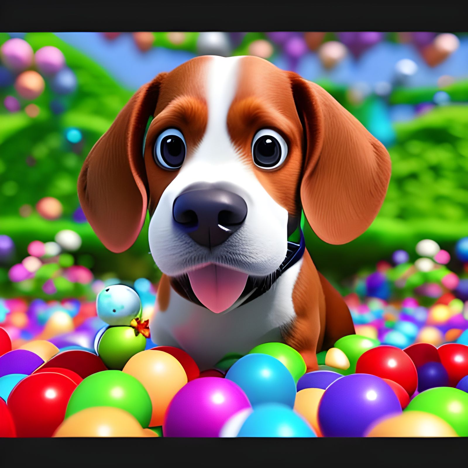 A beagle in the pool of colored balls - AI Generated Artwork - NightCafe  Creator