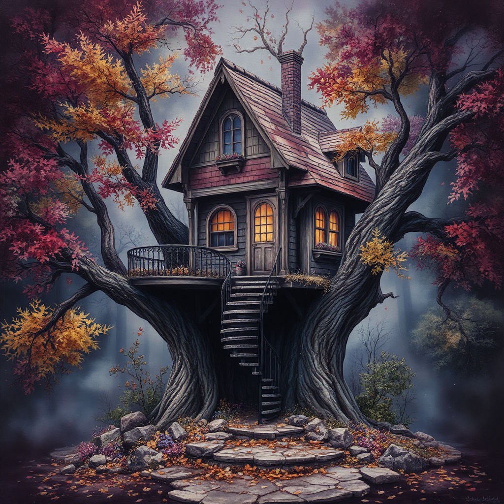 Old abandoned tree house #11