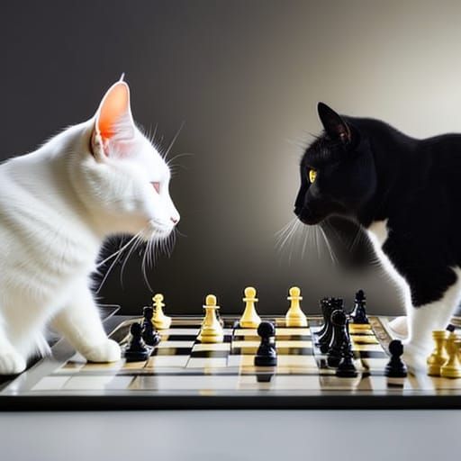 Cats playing chess  by @Uri G