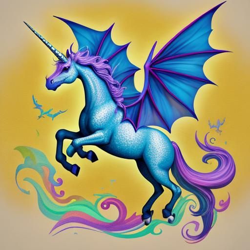 a flying unicorn dragon - AI Generated Artwork - NightCafe Creator