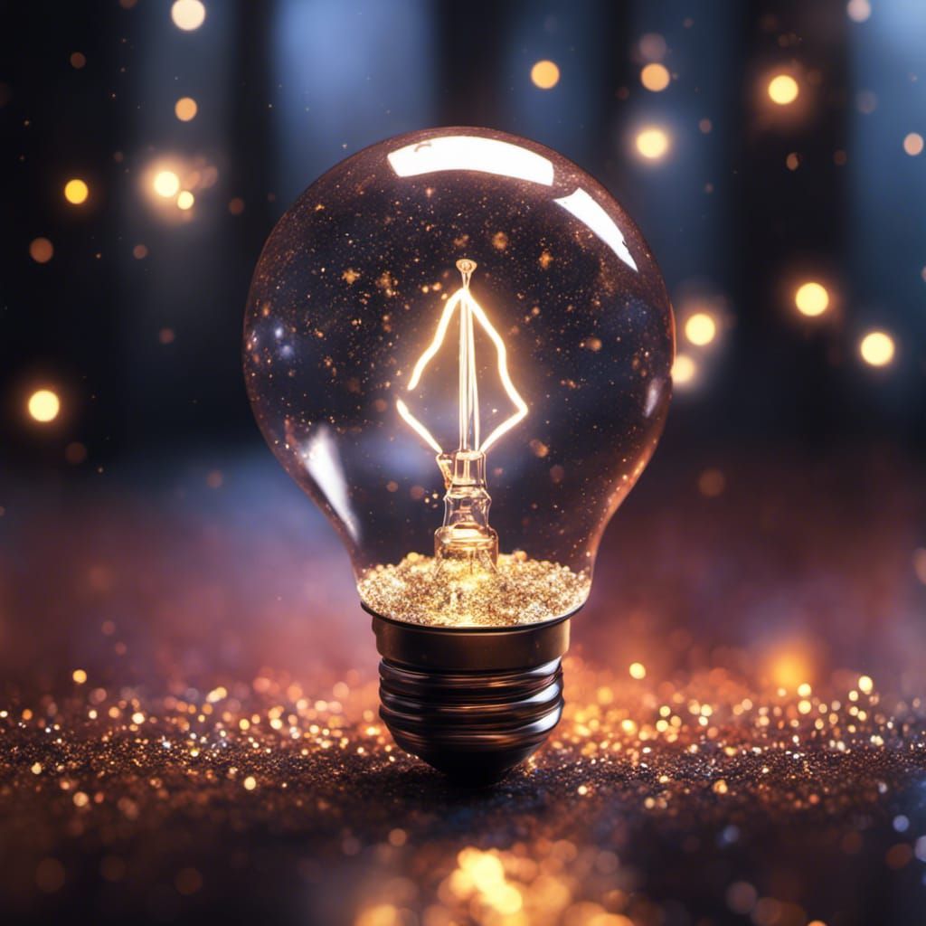 Lightbulb with glitter