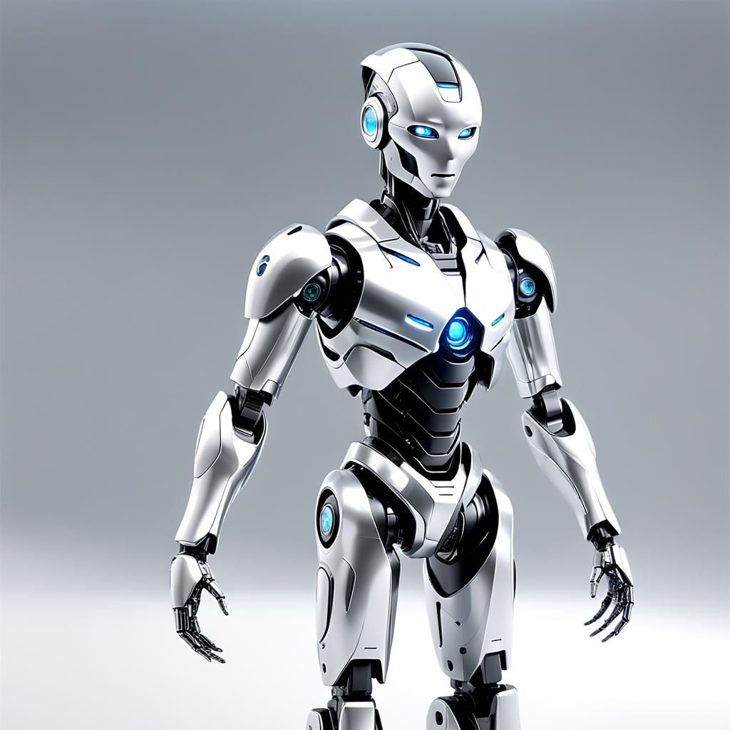 "A futuristic humanoid robot with an innovative, asymmetrica...