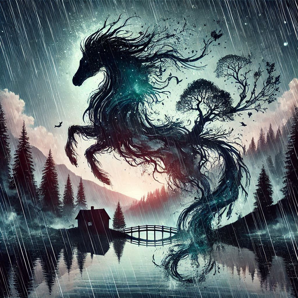 double exposure beautiful fantasy DALL-E 3 portrait landscap...