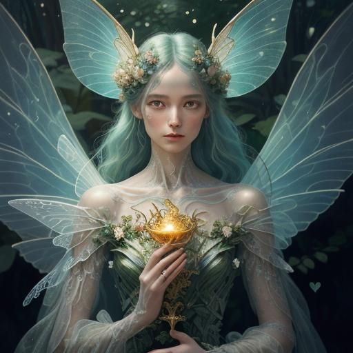 Skeletal Fairy in Moonlit Garden, Classicism Style