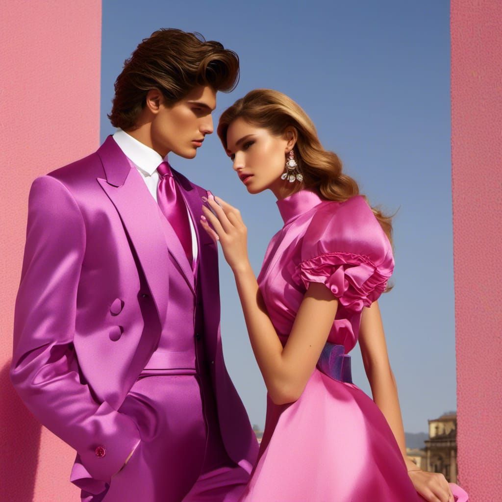  <lora:80s Supermodel:1.0>male model and female model in a photo shoot for a perfume advertisement 