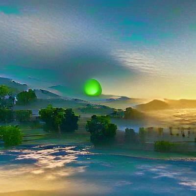 green sunrise