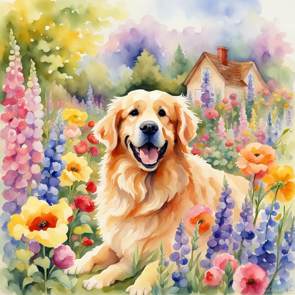 Flower dog - AI Generated Artwork - NightCafe Creator