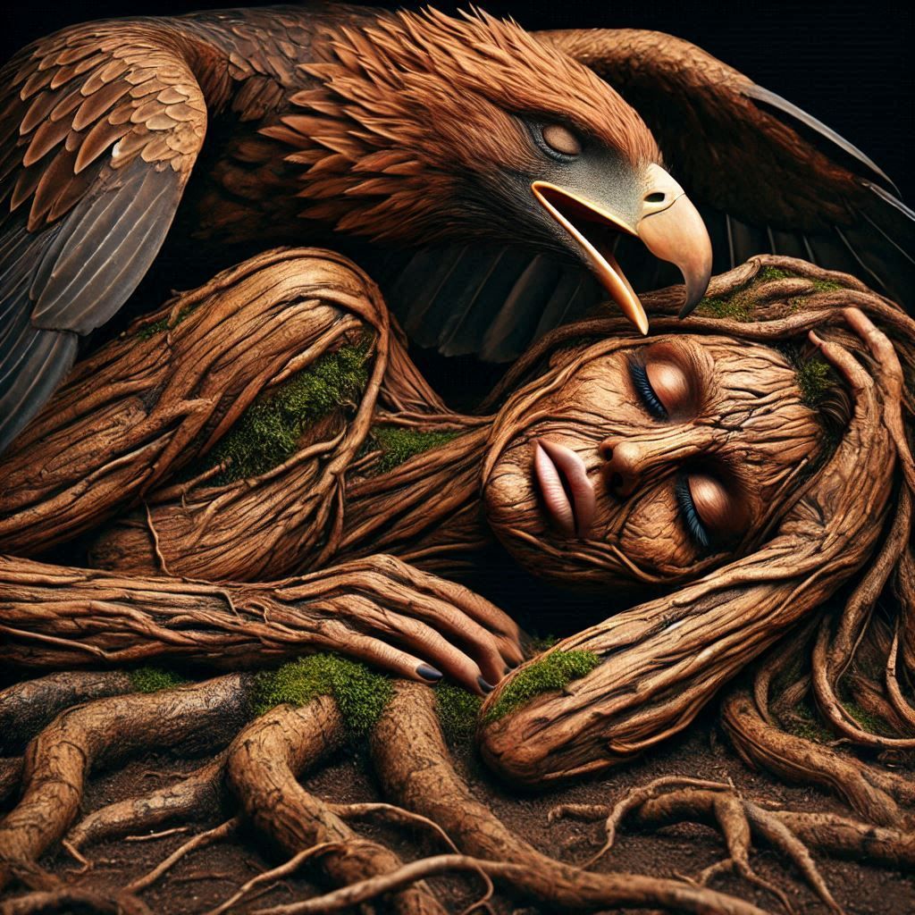 Tree women and birds