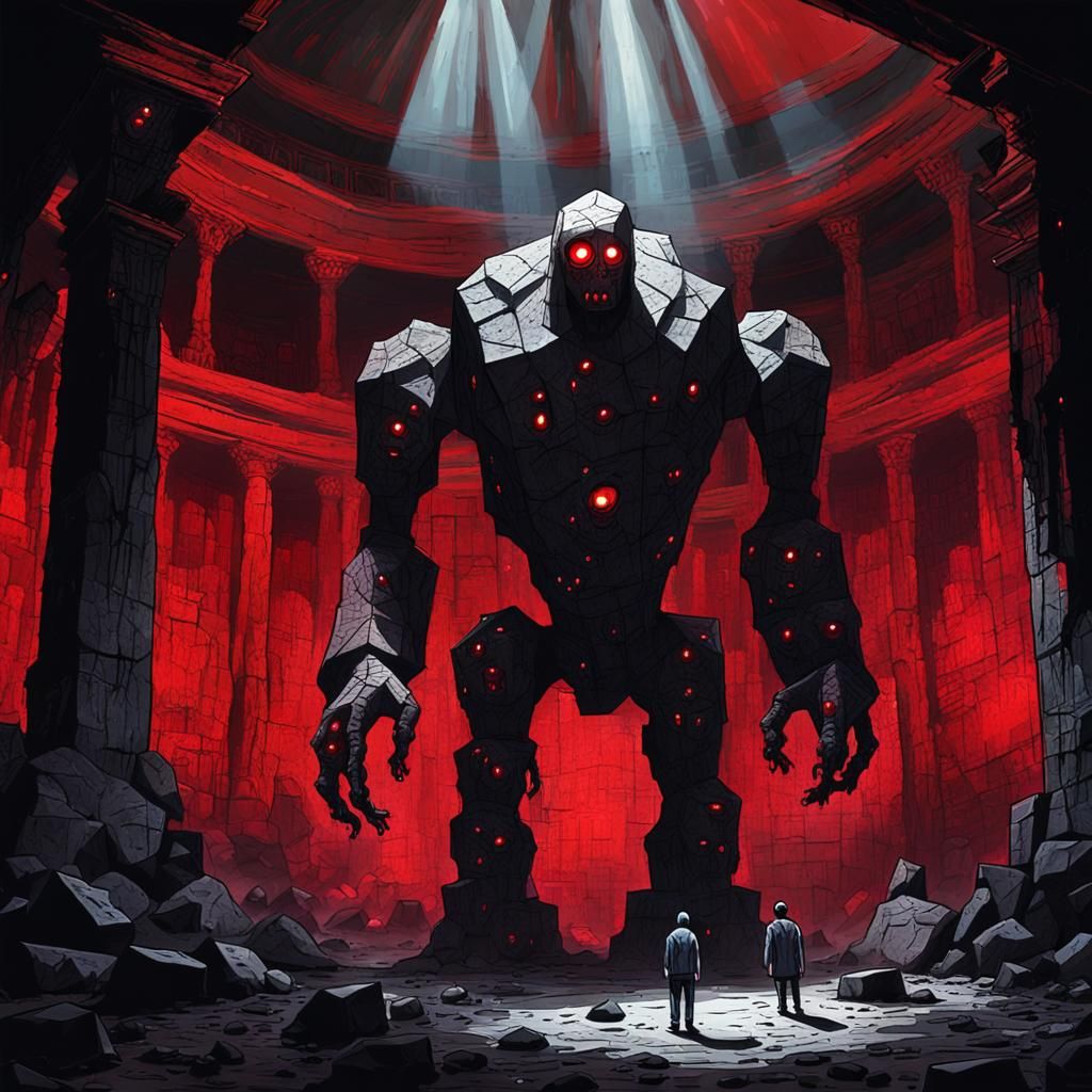 Rock Golems Perform in Abandoned Concert Hall