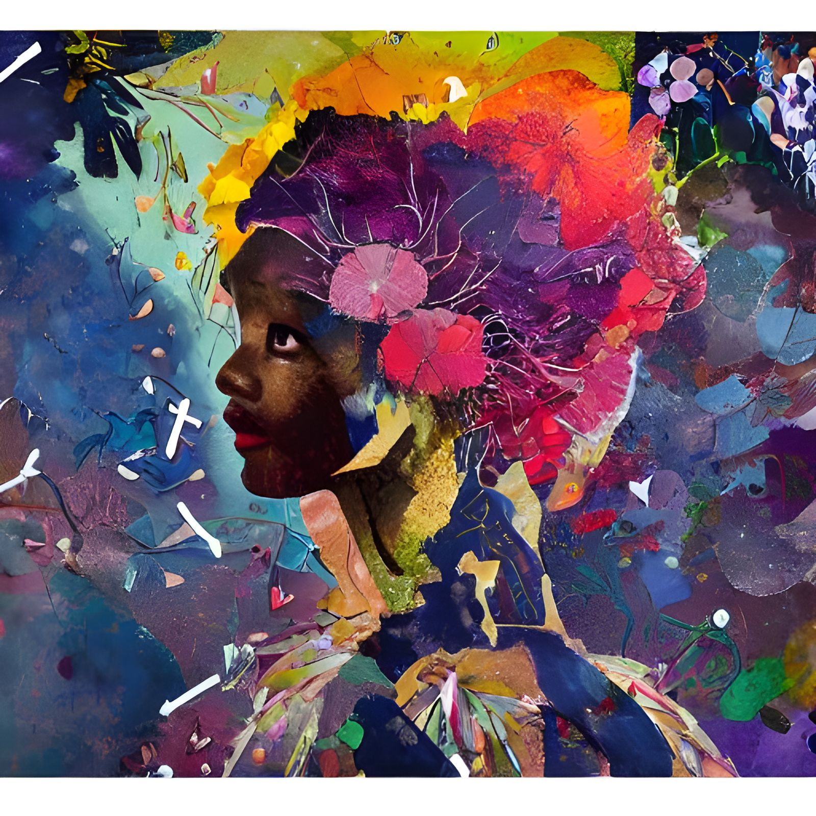 painting , Asian woman, russ mills, textile art, neural netw...