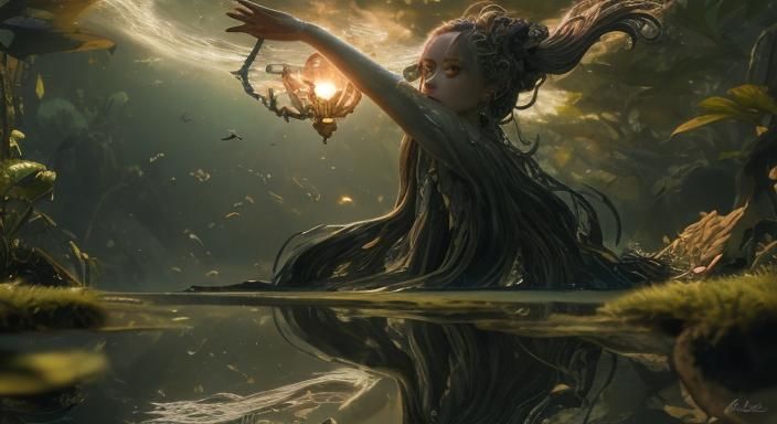 Step into an enchanting realm where the enigmatic female bio...