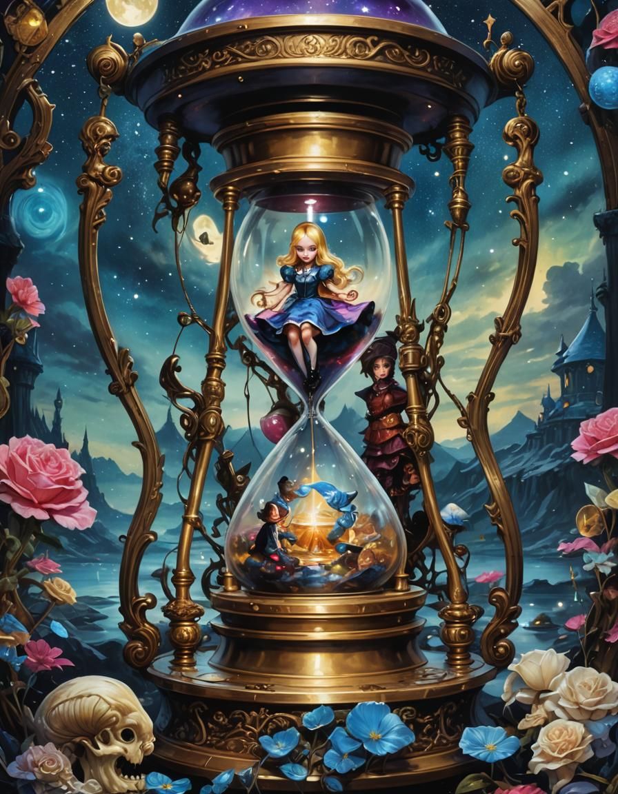 alice in wonderland hourglass - AI Generated Artwork - NightCafe Creator