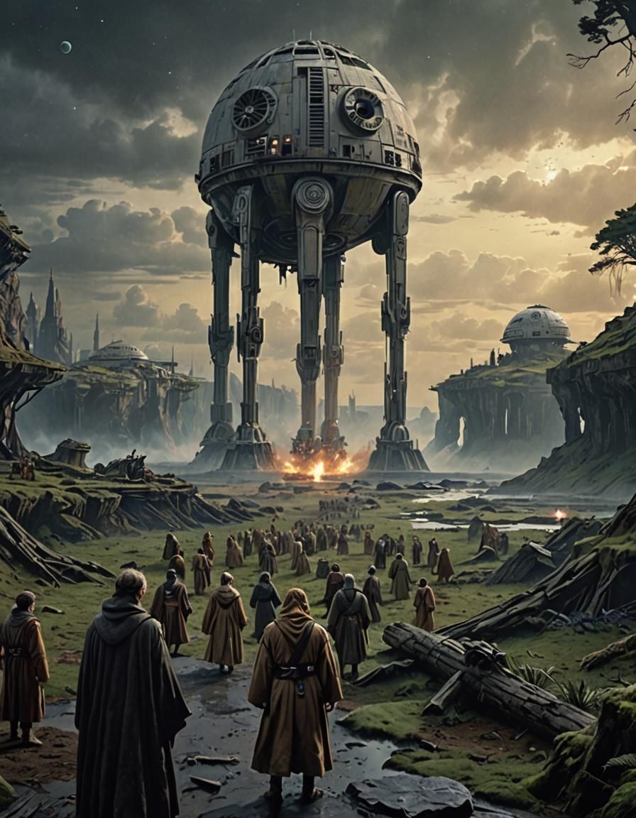 star wars art of jedi in gennedy Tarkovsky style