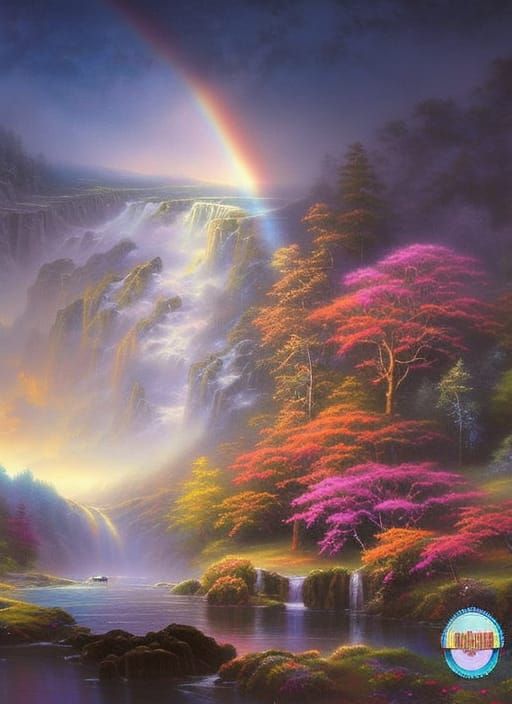 Rainbow Connection ethereal fantasy hyperdetailed mist Thomas Kinkade  by @KLOlson
