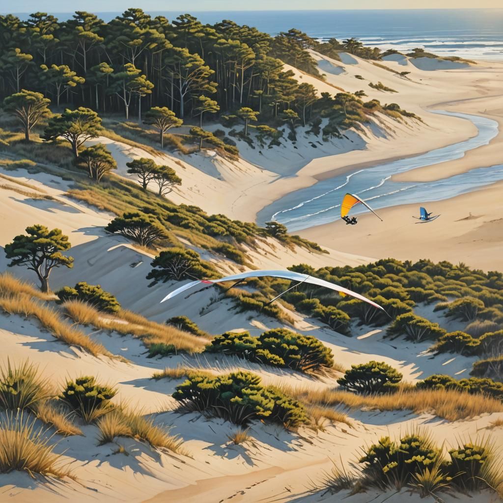 North Carolina in the morning, the sun rising off the sand d...