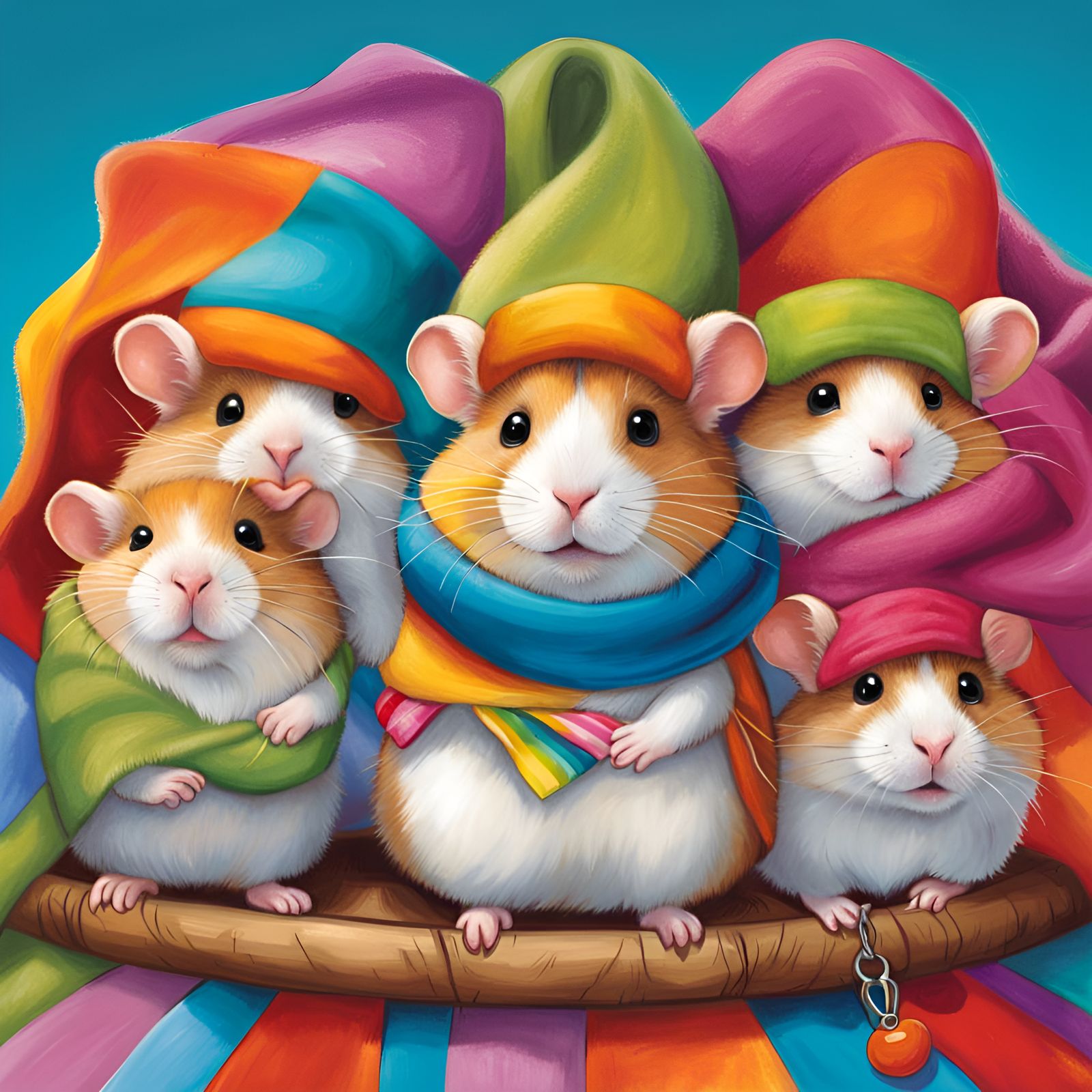 A Group of Hammies Keeping Warm Together is Called a Bundle  by @OddLilDuck