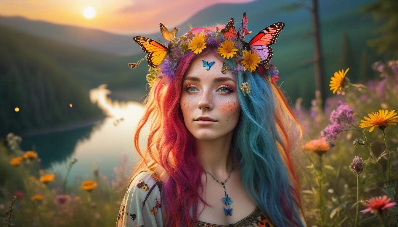 a HDRI photograph, 


A hyperrealistic enchanting colorful-h...