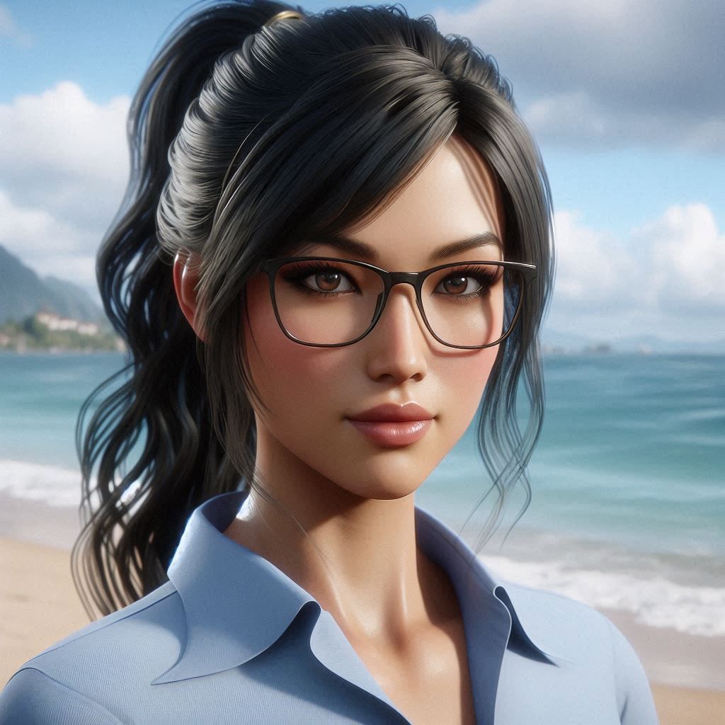 Titaness Kitana at a French beach