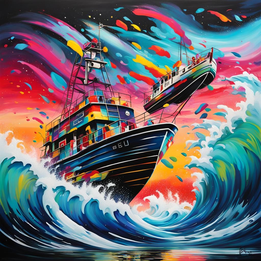 The wind skips across the waves