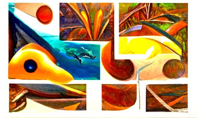 a tropical island mosaic