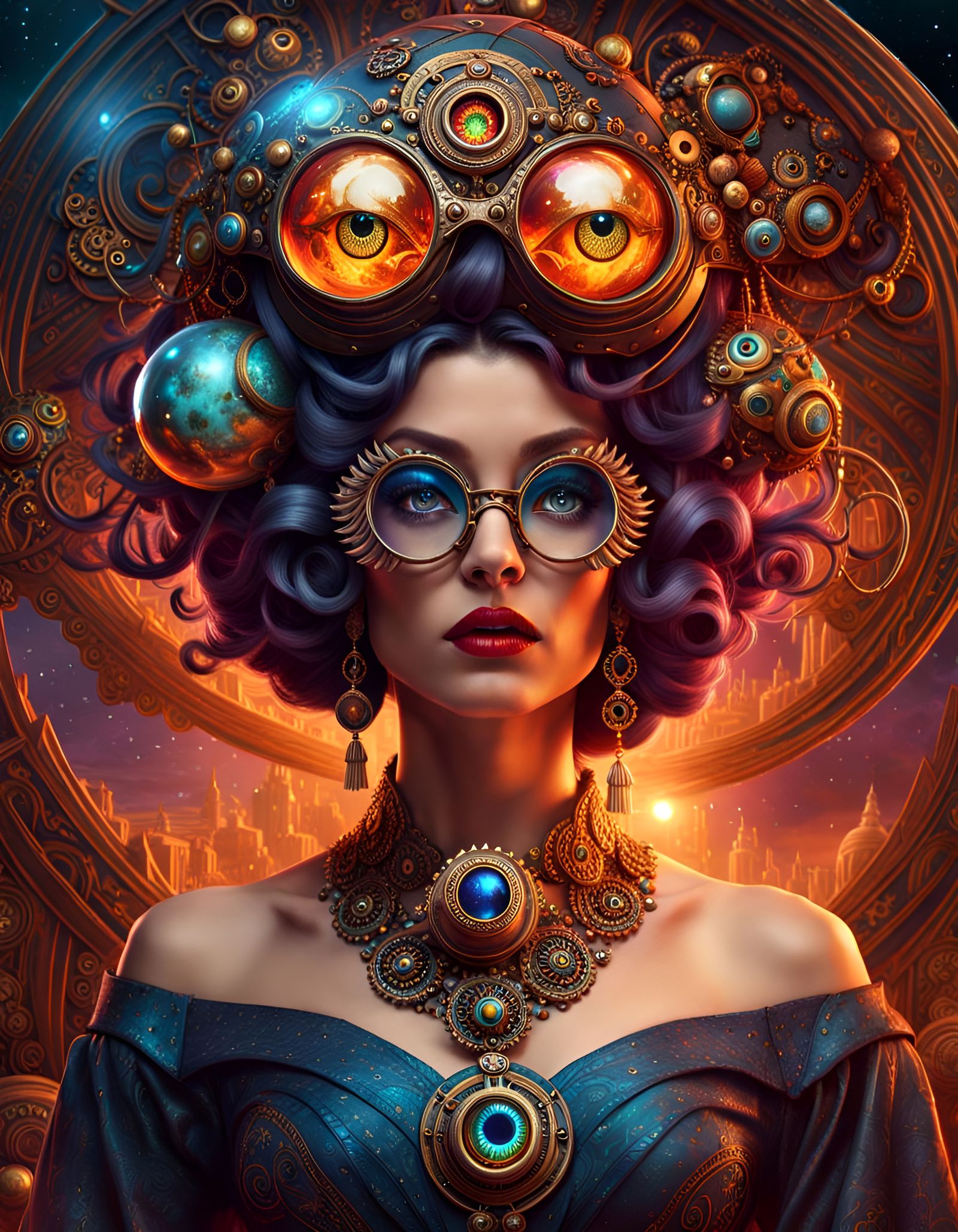 Steampunk Witch in a Bohemian Sphere of Chaos