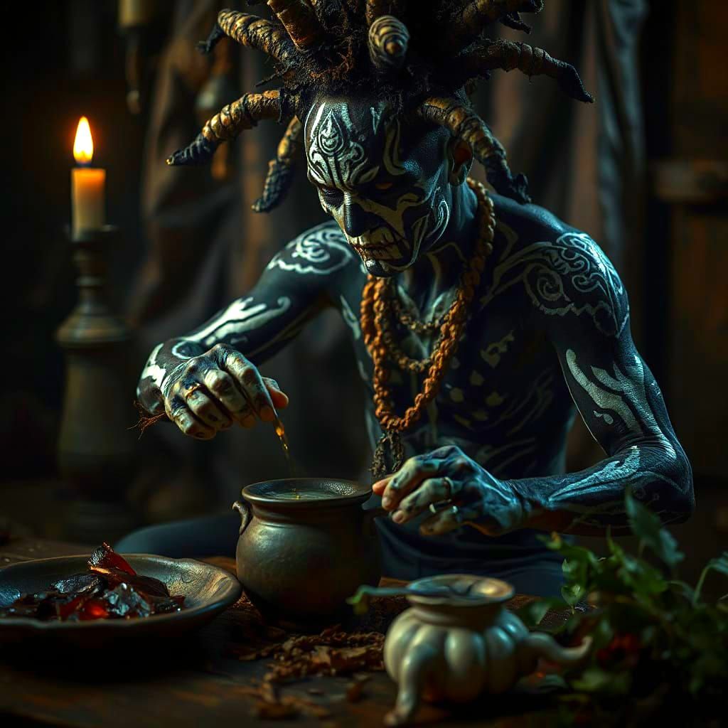 Voodoo shaman  by @Oddly Enough