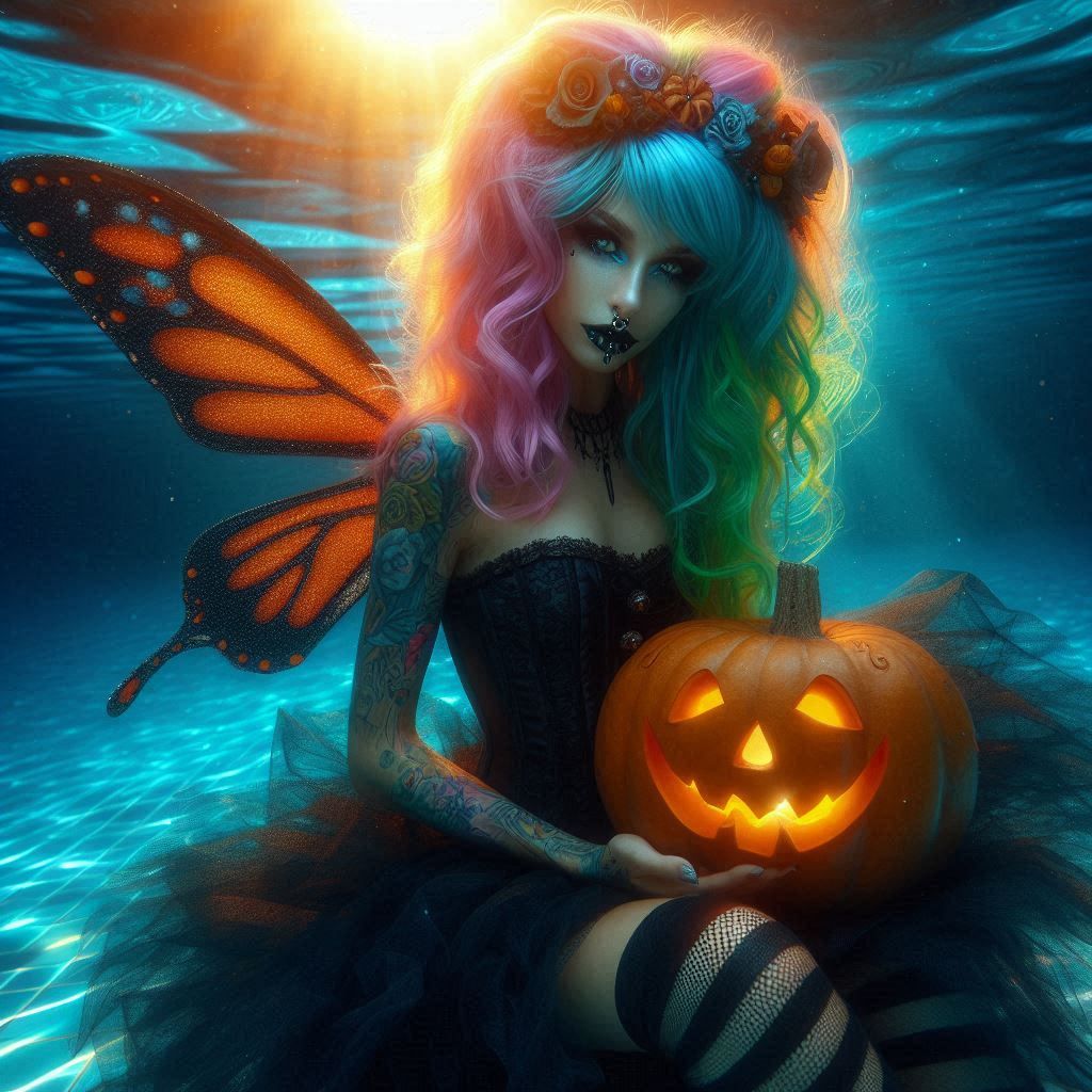 Fairy with pumpkin