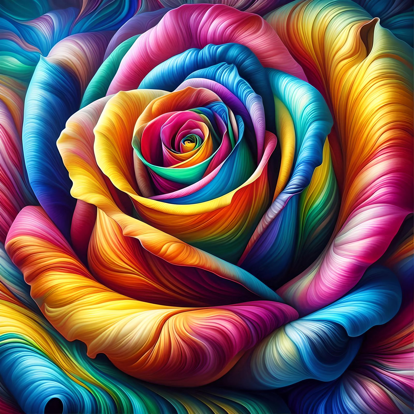 A rainbow rose homage to O'Keeffe