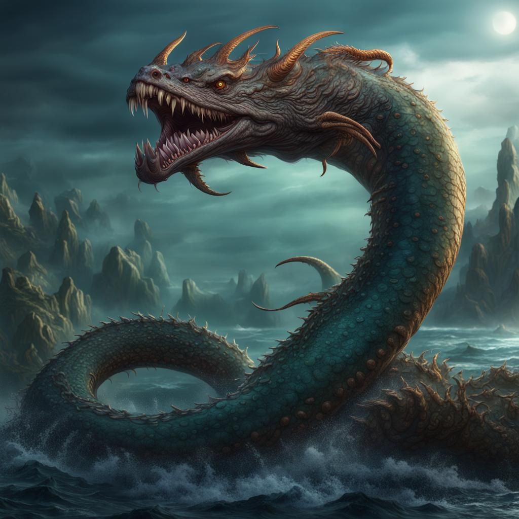 Serpent Sea Monster - AI Generated Artwork - NightCafe Creator