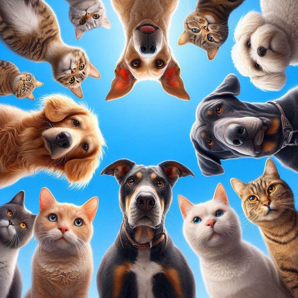 Cats and Dogs Looking at You as You Awaken, a series