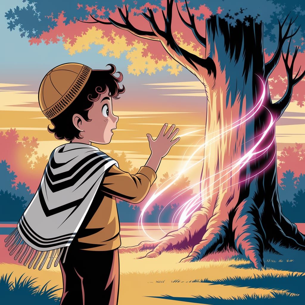 Young Boy Discovers Ancient Tree's Magical Energy in Anime S...