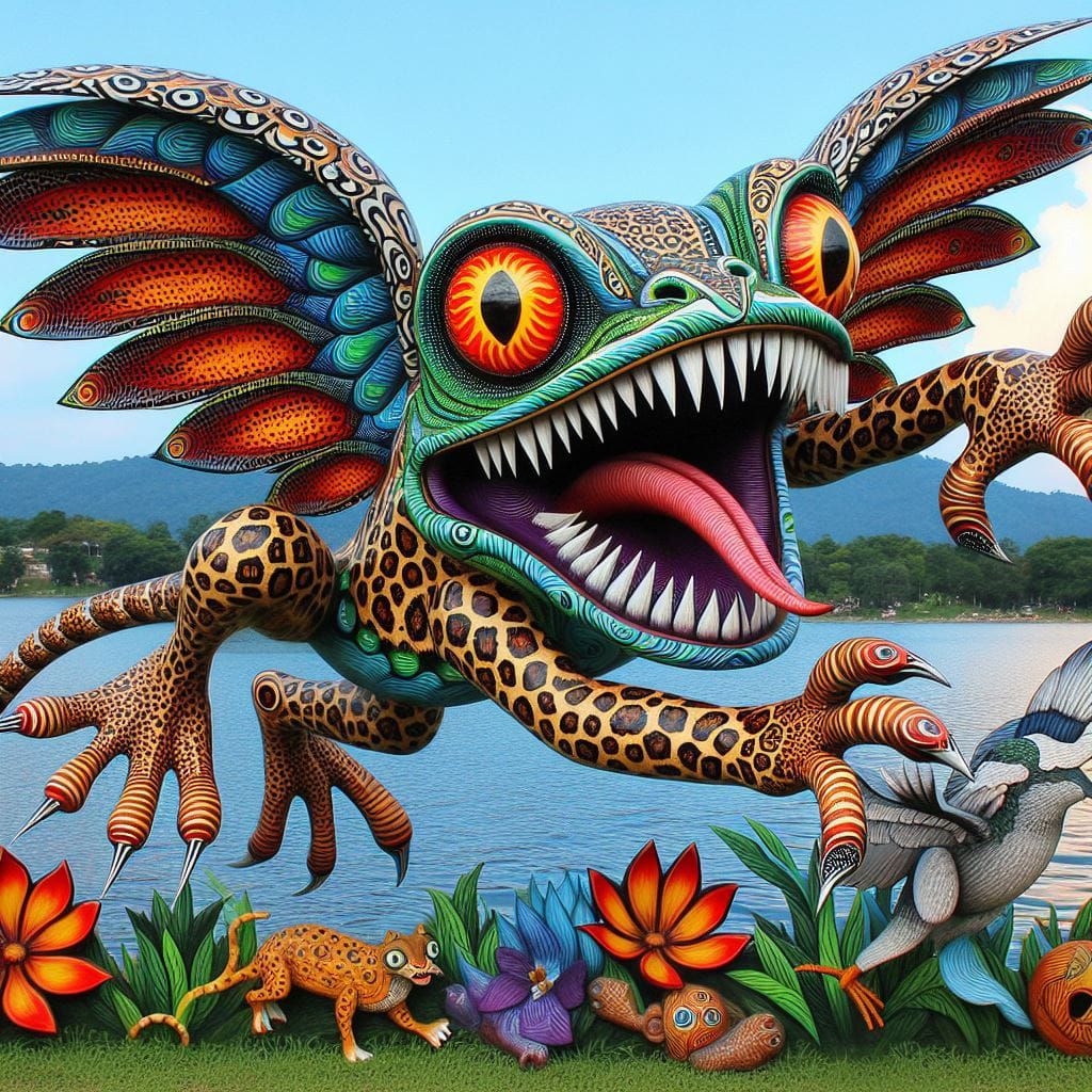 Oaxacan leopard frog creature