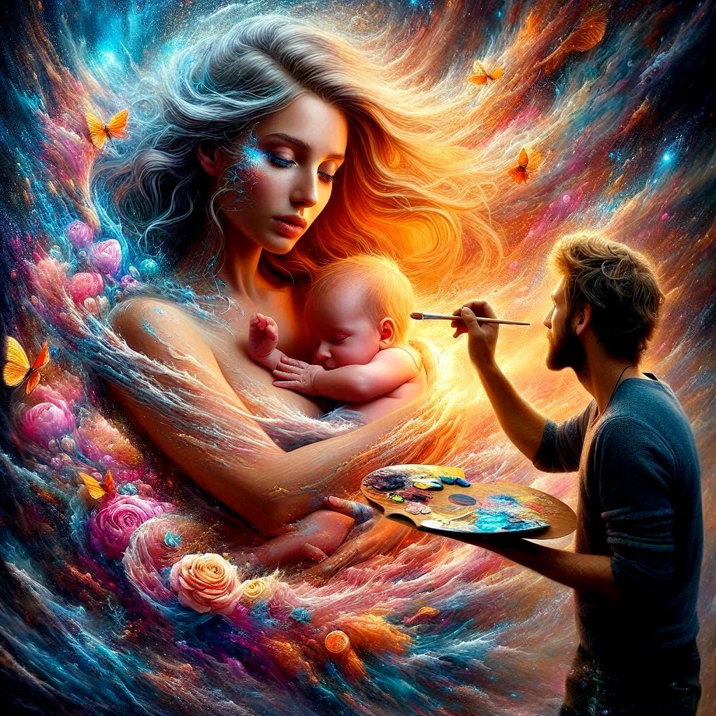 Painting them into his reality.