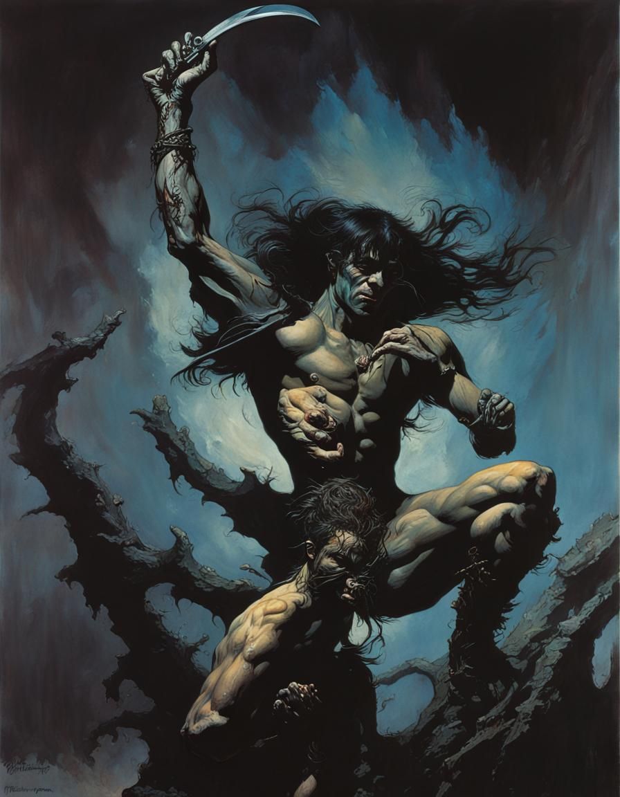 16k resolution, art by Bernie Wrightson, Boris Vallejo, Frank Frazetta ...