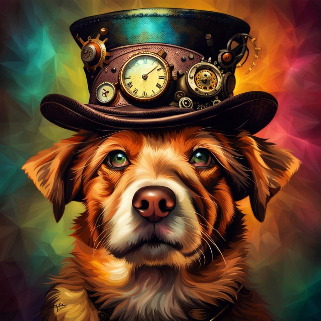 Steampunk dog  by @Genevieve