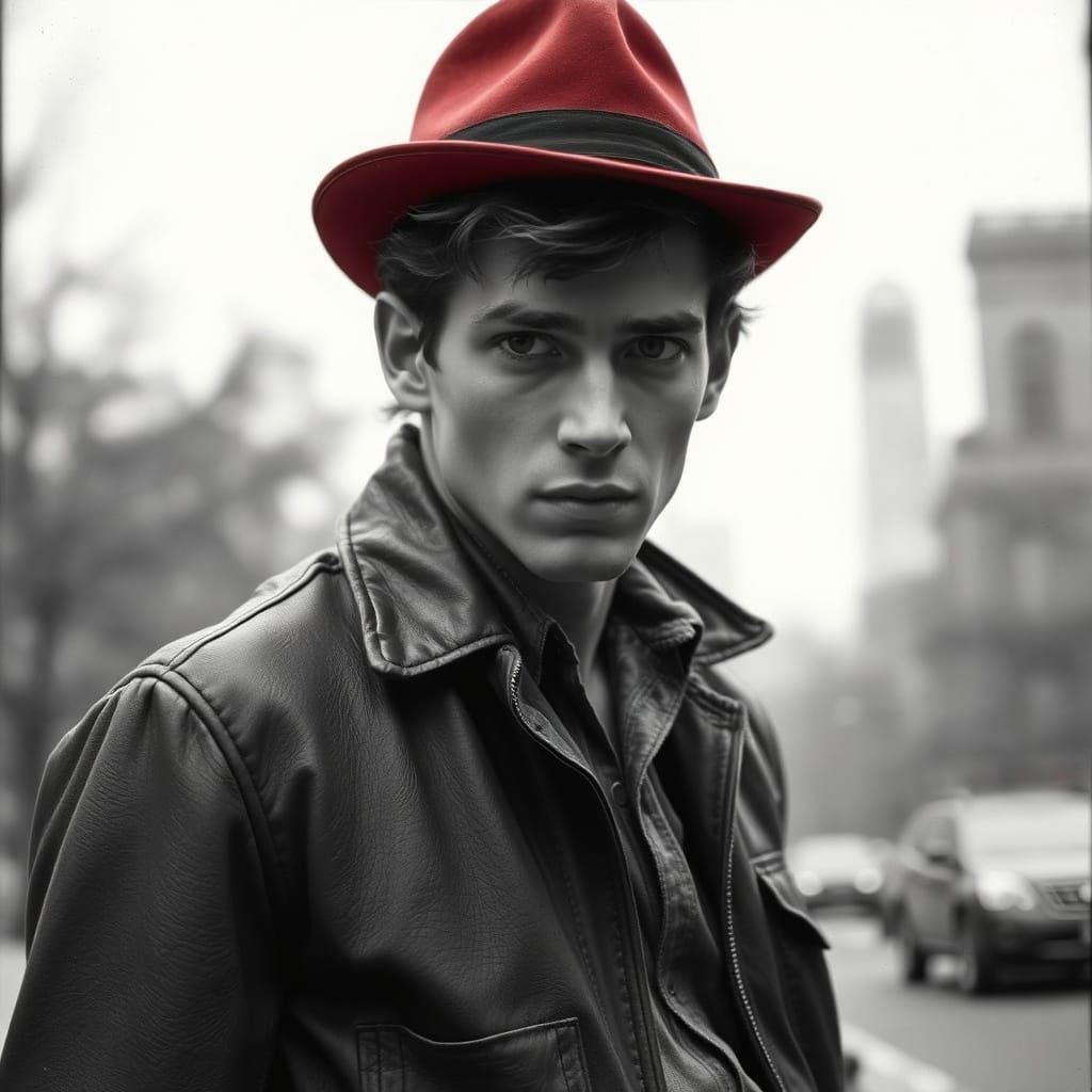 Holden Caulfield in the wrong hat at the photoshoot for the book, "The Catcher in the Rye" by JD Salinger.