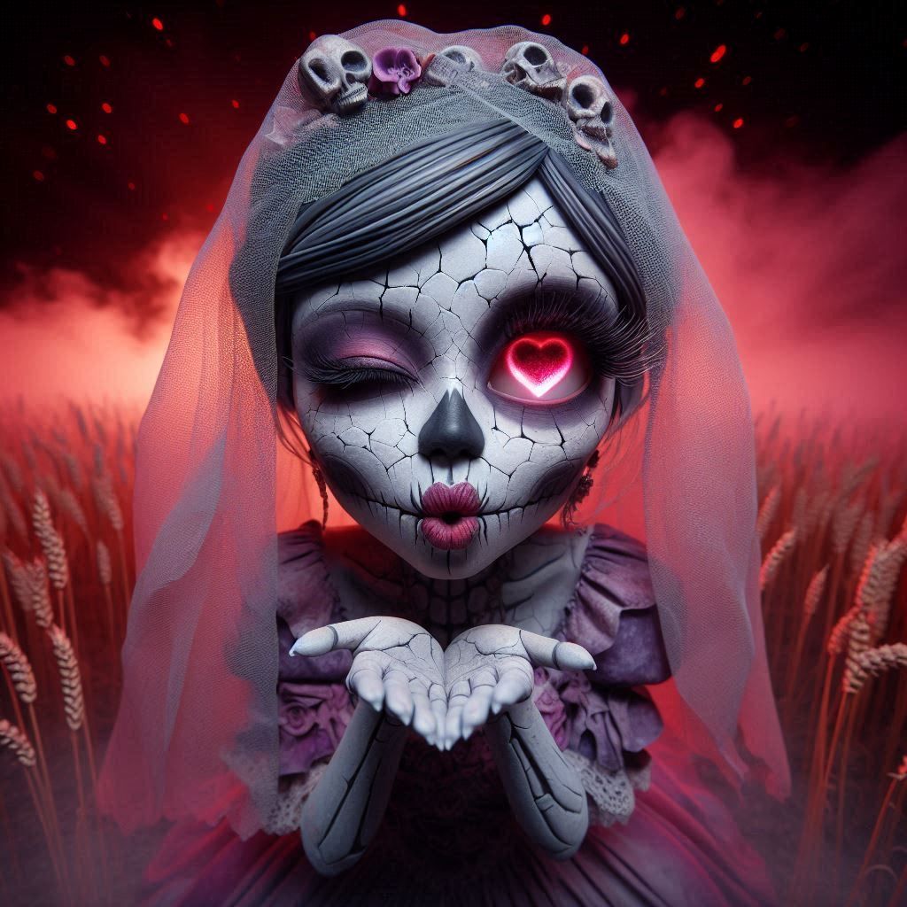 Heart-Wink-Eyes The Bride's DALLoween Heart Kiss 😍😘, too