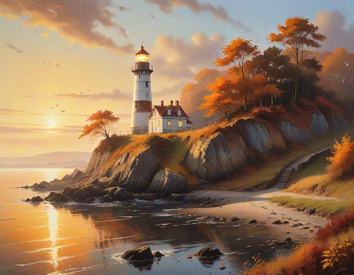 Lighthouse in Autumn  by @SAS