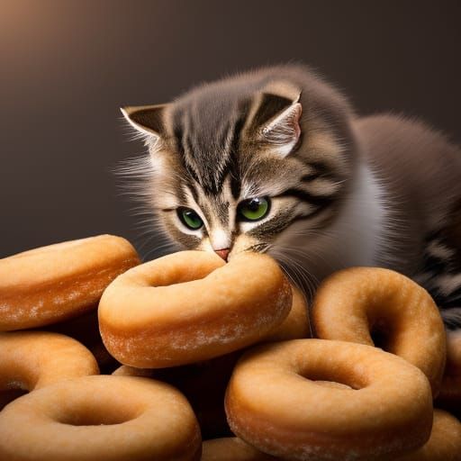 Cat on sale eating donut