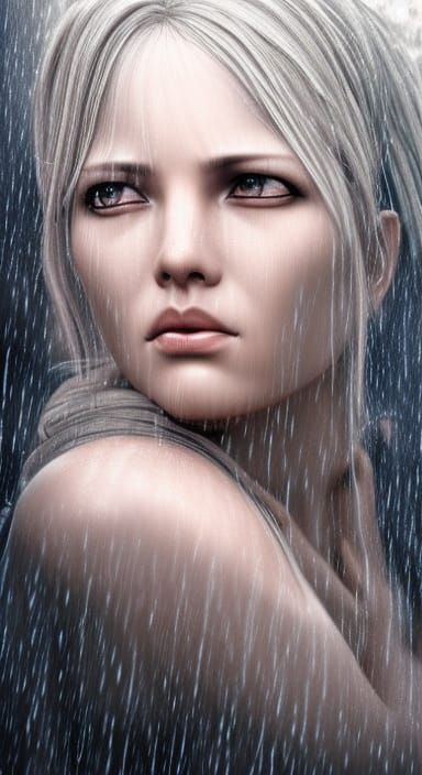 Woman in the rain