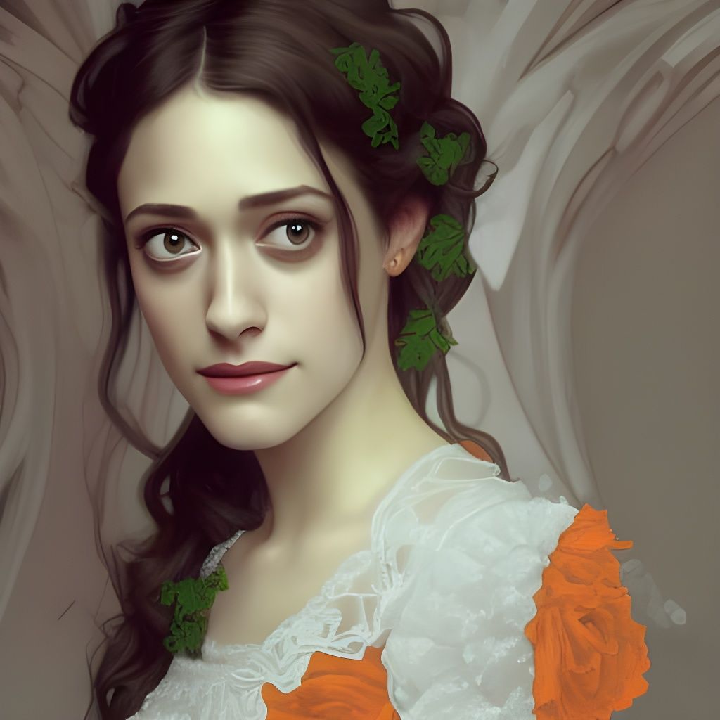 Detailed Portrait with Fleur-de-Lis Crest